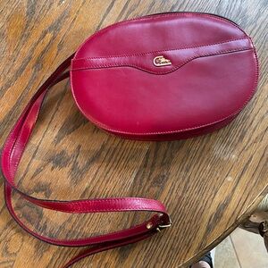 Vintage Cristian Red ItalianLeather Crossbody Bag